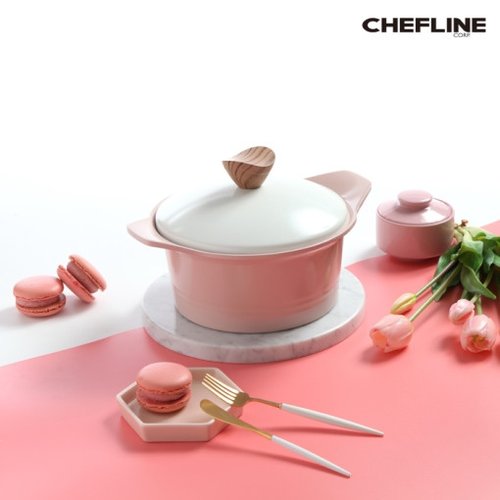 셰프라인 마카롱IH 세라믹냄비 20양수 (파스텔 핑크)