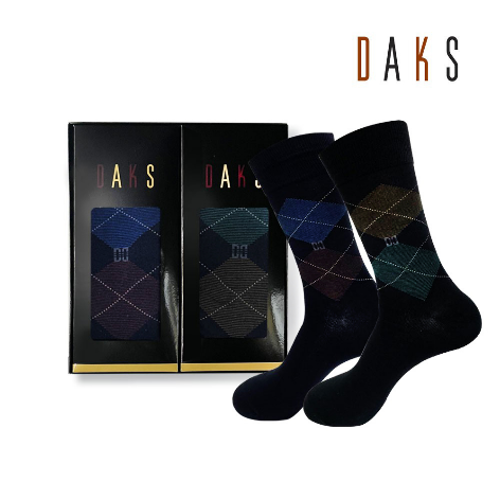 [닥스] 체크 신사양말 2족 세트 쇼핑백별도
