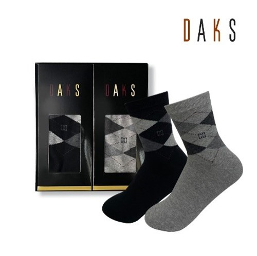 [닥스] 아가일 체크 여성양말 2족 세트 쇼핑백별도
