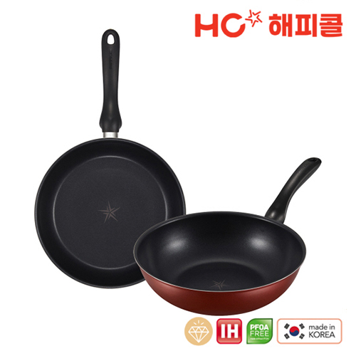 해피콜 헤르네 다이아몬드 IH 프라이팬 2종 H세트_28F+28W
