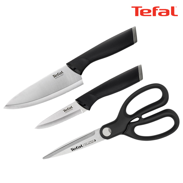 테팔 키친웨어 아이스 포스 주방 가위 + 컴포트 주방칼 세트 식도 15cm + 과도 9cm KF_3setB