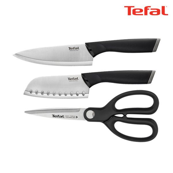 테팔 키친웨어 아이스 포스 주방 가위 + 컴포트 주방칼 세트 식도 15cm + 산도쿠 식도 12cm KF_3setC