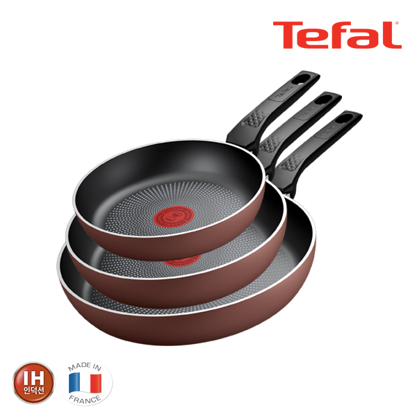 테팔 팬&냄비 PTFE IH 뉴 셰프터치 3종세트 (프라이팬 20cm + 24cm + 28cm) NCT_FP20_24_28
