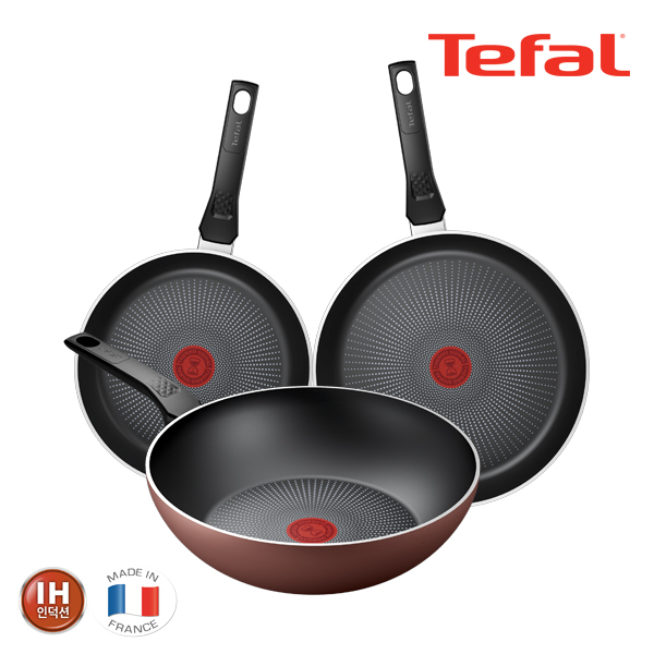 테팔 팬&냄비 PTFE IH 뉴 셰프터치 3종세트 (프라이팬 20cm + 28cm + 볶음팬 28cm) NCT_FP20_28_WP28