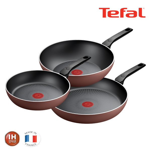 테팔 팬&냄비 PTFE IH 뉴 셰프터치 3종세트 (프라이팬 20cm + 30cm + 볶음팬 28cm) NCT_FP20_30_WP28