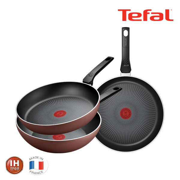 테팔 팬&냄비 PTFE IH 뉴 셰프터치 3종세트 (프라이팬 28cm + 30cm + 볶음팬 28cm) NCT_FP28_30_WP28