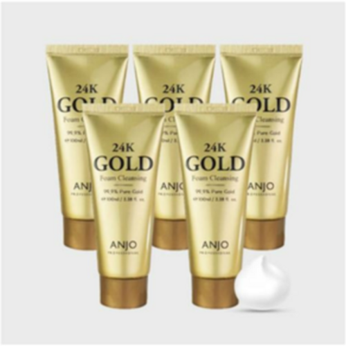 [앙쥬] 24K 골드 폼클렌징 100ml 5개 (유통기한: 2028년 1월)