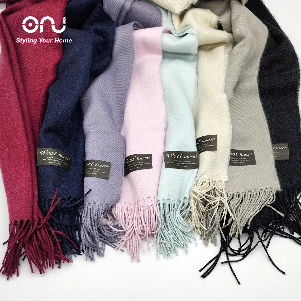 [ONU] 국내제작 데일리 울 머플러 (색상: 블랙, 아이보리, 라이트그레이, 민트, 핑크, 라이트퍼플, 네이비, 와인)