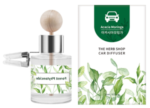 [더허브샵] 프리미엄 차량용 디퓨저 15ml (송풍구 거치형)  전용케이스 쇼핑백X 향 선택: 프렌치라벤더, 블랙체리, 아쿠아시크릿, 포레스트피톤치드, 피치코튼, 플라워마켓, 레몬유칼립투스, 아카시아모링가 향 선택