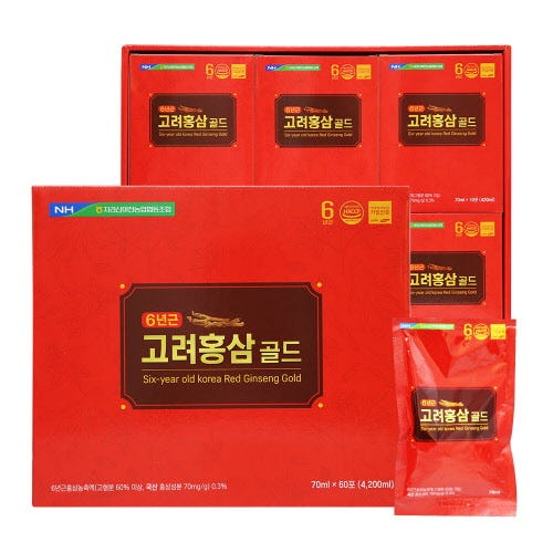 지리산마천농협 6년근 고려홍삼골드(70mlx60포) ! / -유통기한 26년 07월
