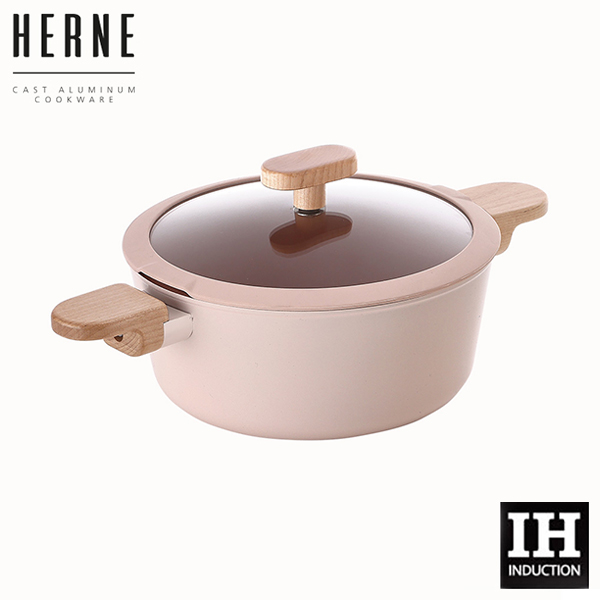 네오플램 헤르네 IH 양수냄비 20cm / 핑크베이지