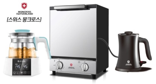스위스 몽크로스 주방가전 3종세트 (Classic 미러오븐기 12L 2단 + 티메이커 1.0L + 드립 주전자 0.6L) 주전자 색상 : 블랙 실버 화이트 택1