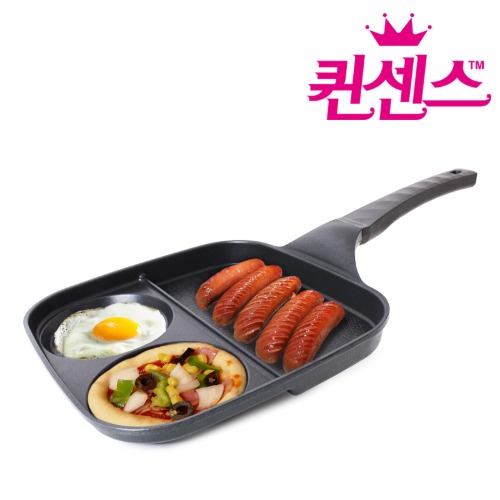 퀸센스 모아 3구 인덕션IH 사각 나눔계란팬 사각27cm