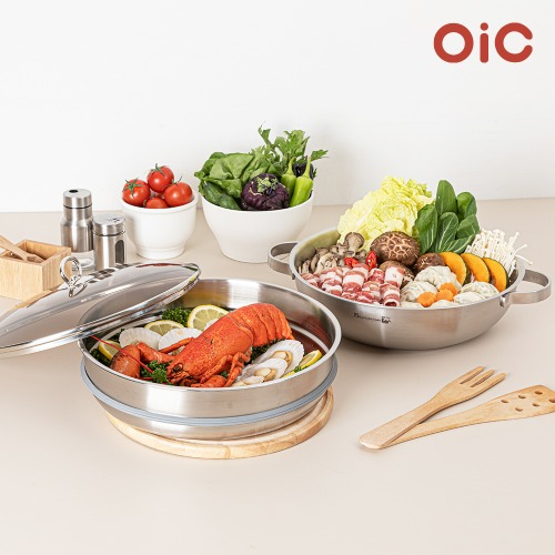 실버스타 오아이씨 통삼중 인덕션IH 2단 스텐찜솥 36cm(36궁중전골+찜기(패킹포함))