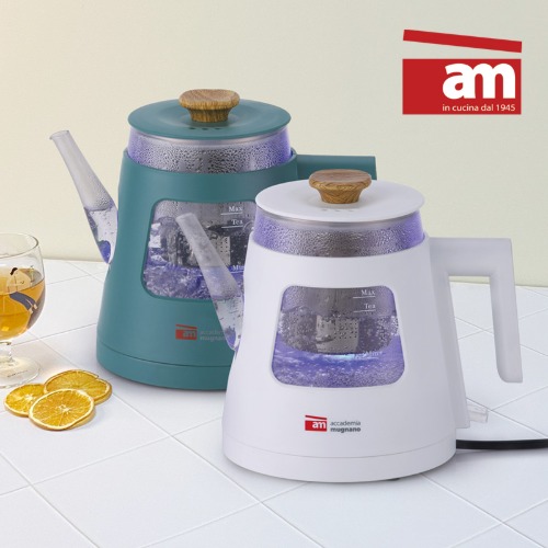 이태리 am 오브제 홈카페 전기주전자 1L (화이트,그린 택 1) AM-GS-800W