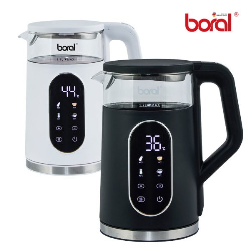 보랄 BIG LCD 디지털 이중 글래스 전기주전자 1.7L BR-602D 블랙,화이트
