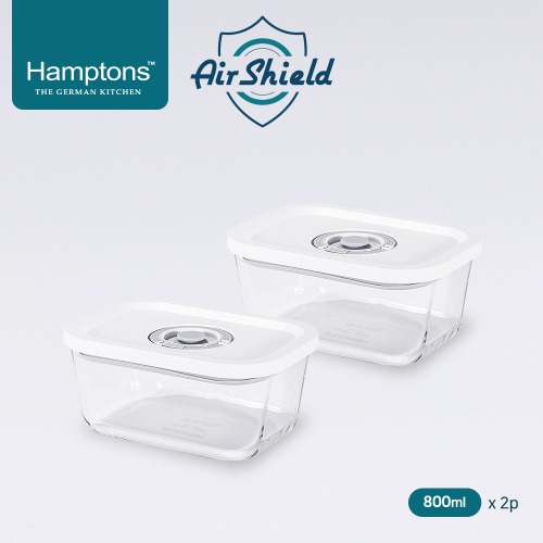 햄튼 에어실드 원터치 진공 밀폐용기세트(4P) -B (800ml * 2) HT-ASV-4P-B / / 25년 4월말 ~ 5월 초 입고 예정