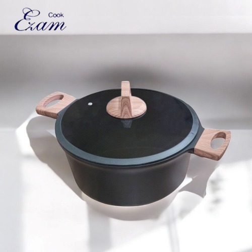이잼쿡 프리미엄 블랙큐 24cm 양수냄비(곰솥)