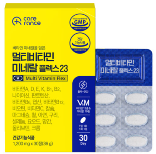 [케어란스] 멀티비타민 미네랄 플렉스23 1,200mg x 30정