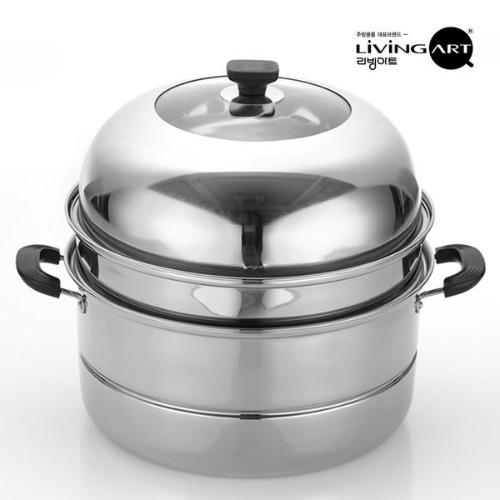 리빙아트 제로 스텐냄비 3단찜기(36cm)(인덕션X)