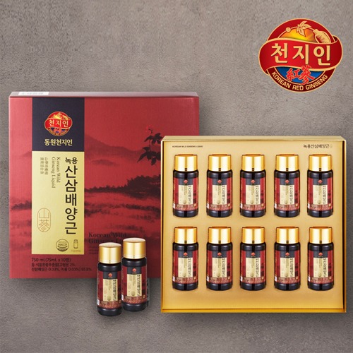 동원천지인 녹용산삼배양근 75ml x10병 세트 (쇼핑백동봉)