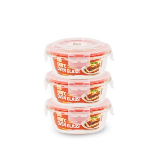 [셰프웨어]  600℃ 오븐글라스  원형 400ml  3조 세트