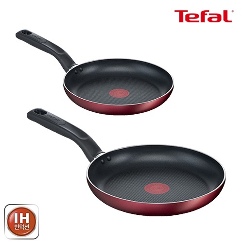 [테팔] 셰프드쿡 레드와인 인덕션 티타늄 프라이팬 24cm*1EA + 28cm*1EA