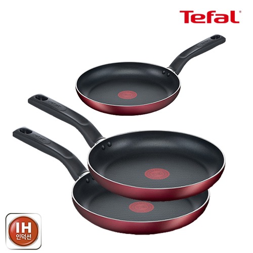 [테팔] 셰프드쿡 레드와인 인덕션 티타늄 프라이팬 28cm*2EA + 24cm*1EA