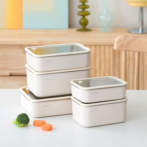 [모노테일] 세보리 스텐 304 전자렌지 보관 용기 깊은 1800ml
