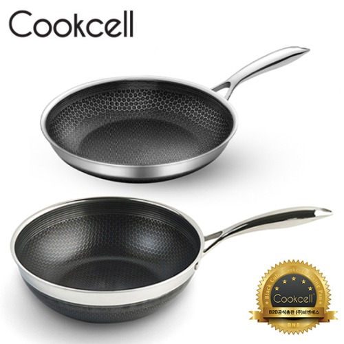 [Cookcell] 쿡셀 통3중 더블 세라믹 코팅 블랙에디션 IH 프라이팬 28cm + 궁중팬 28cm 2종