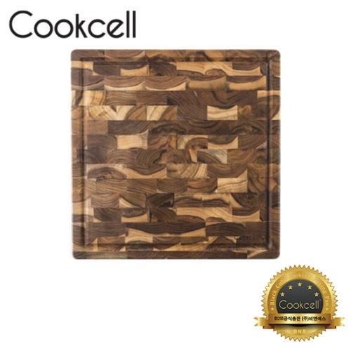 [Cookcell] 쿡셀 티크 엔드그레인 원목정사각 도마