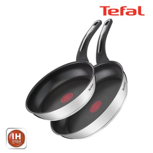 테팔 팬&냄비 인덕션 스테인리스 스틸 뉴 이모션 2종세트 (프라이팬 24cm + 28cm) NEM_FP24_28