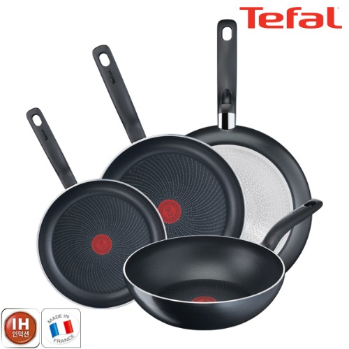 테팔 팬&냄비 인덕션 스타트이지 4종세트 (프라이팬 24cm + 30cm + 32cm + 볶음팬 28cm) STEY_FP24_30_32_WP28