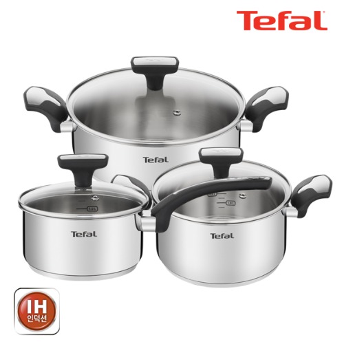 테팔 팬&냄비 IH 뉴이모션 3종세트 (편수냄비 16cm + 양수냄비 20cm + 전골냄비 24cm) NEM_SPT16_PT20_HP24