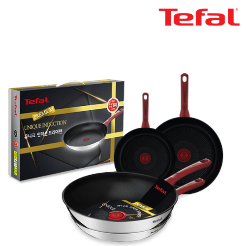 [테팔] 유니크 인덕션 프리미엄 프라이팬 20cm+24cm+26cm+멀티팬 28cm CT1-UQFP202426W28