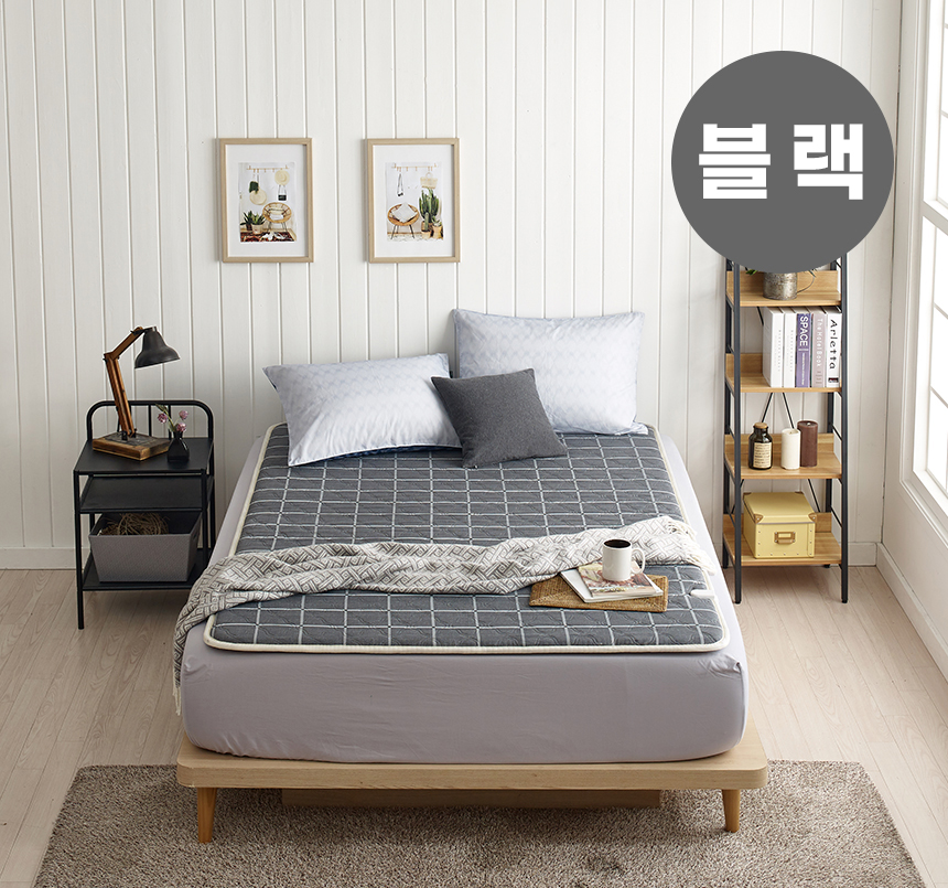 심플리 전자파없는 카본 탄소 전기매트 꿀잠매트라인 꿀잠매트 블랙 SM-TSMT-KJ01 광폭싱글