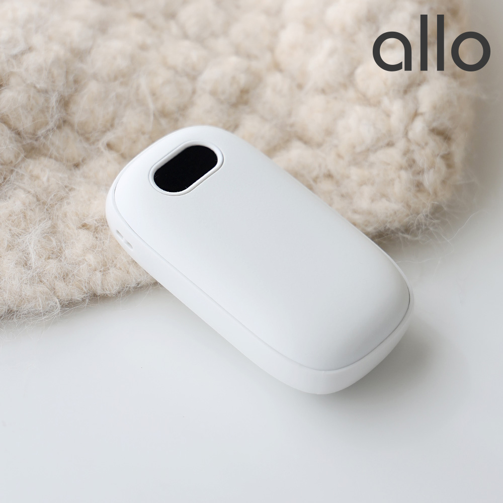 [알로코리아] 양면형 손난로 보조배터리 스노우 스톤 손난로 WM400 [4000mAh] 화이트