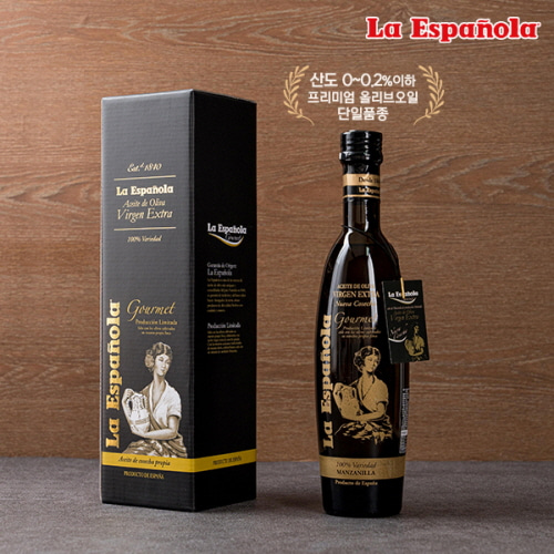 에스파뇰라 프리미엄올리브유 500ml(블랙,만자니야)(1P 케이스, 쇼핑백X)