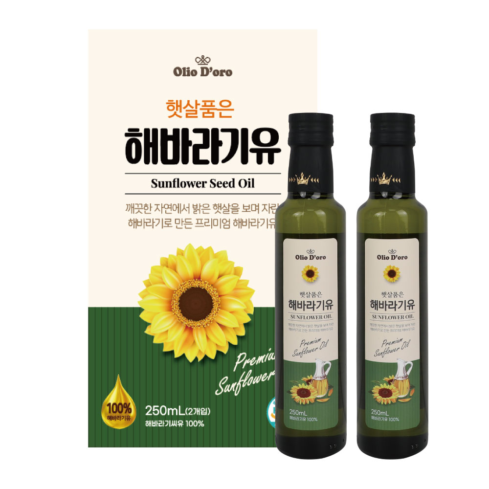 올리오도로 햇살품은 해바라기씨유 250ml 2p