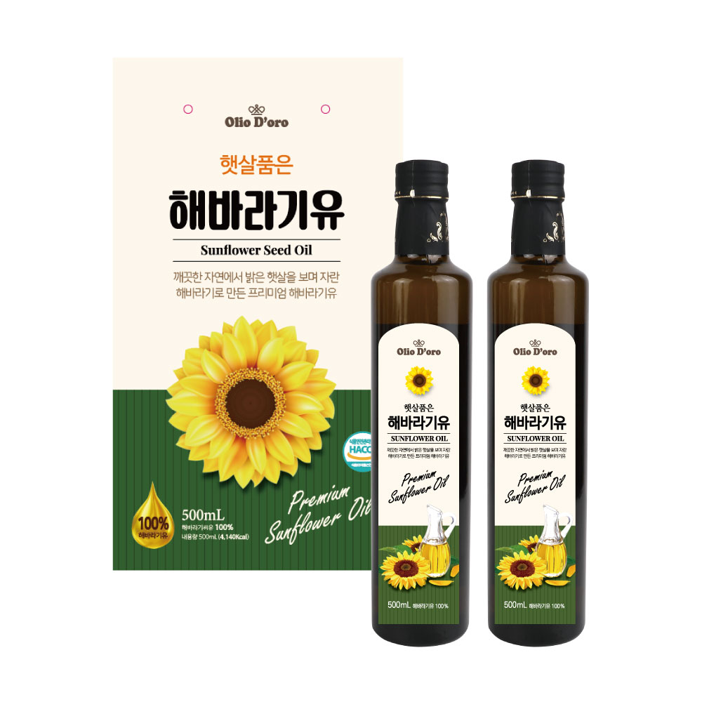 올리오도로 햇살품은 해바라기씨유 500ml 2P