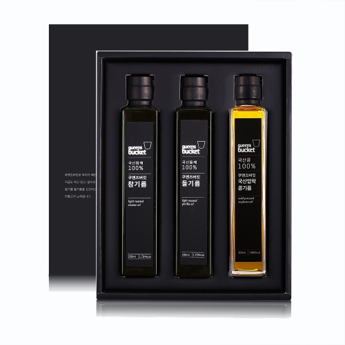 (백화점 판매용)[쿠엔즈버킷]
참기름 x 들기름 x 콩기름 200ml 3종세트