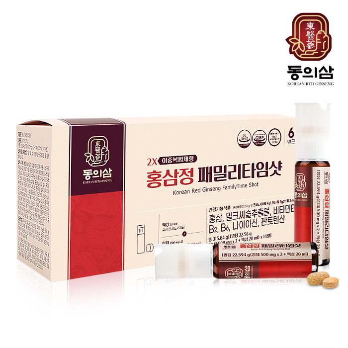 동의삼 홍삼정 패밀리타임샷 (액상 20 ml + 정제 500 mg x 2정) x 14병