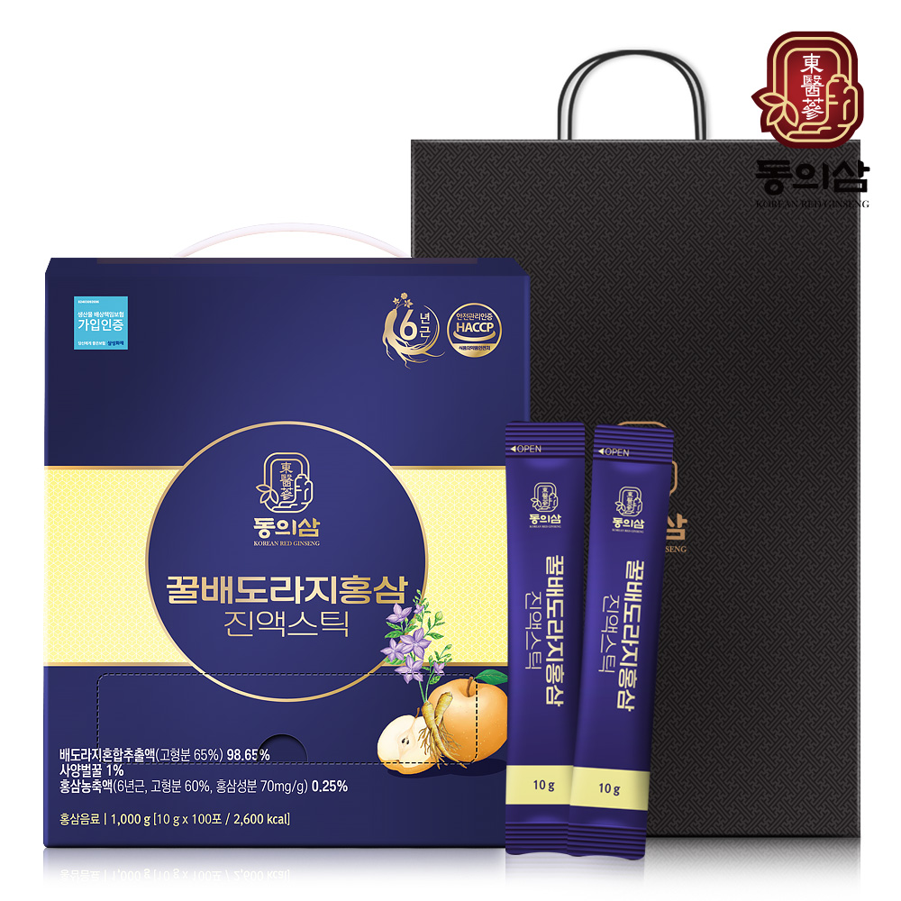 동의삼 꿀배도라지홍삼 진액스틱(100포) 10g x 100포