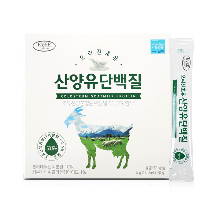 에버그린 오리진초유 산양유 단백질 5g x 60포