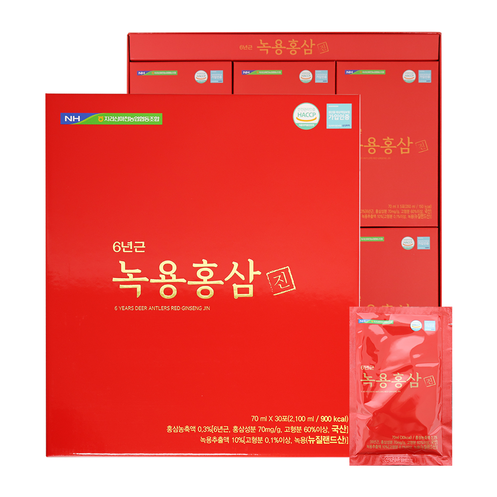 지리산마천농협 6년근 녹용홍삼진 70ml x 30포
