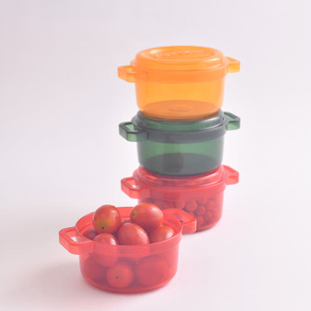 실리 젤리 푸드팟 3p세트(오렌지+그린+레드) 350ml*3개