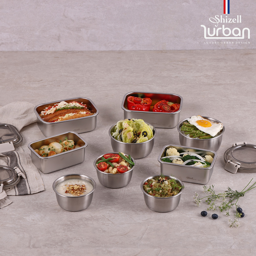 쉬젤 러반 슈퍼클린찬통 혼합9종세트원형5종+직사각4종(350ml*3EA+600ml*2EA)+(600ml*2EA+850ml*2EA)