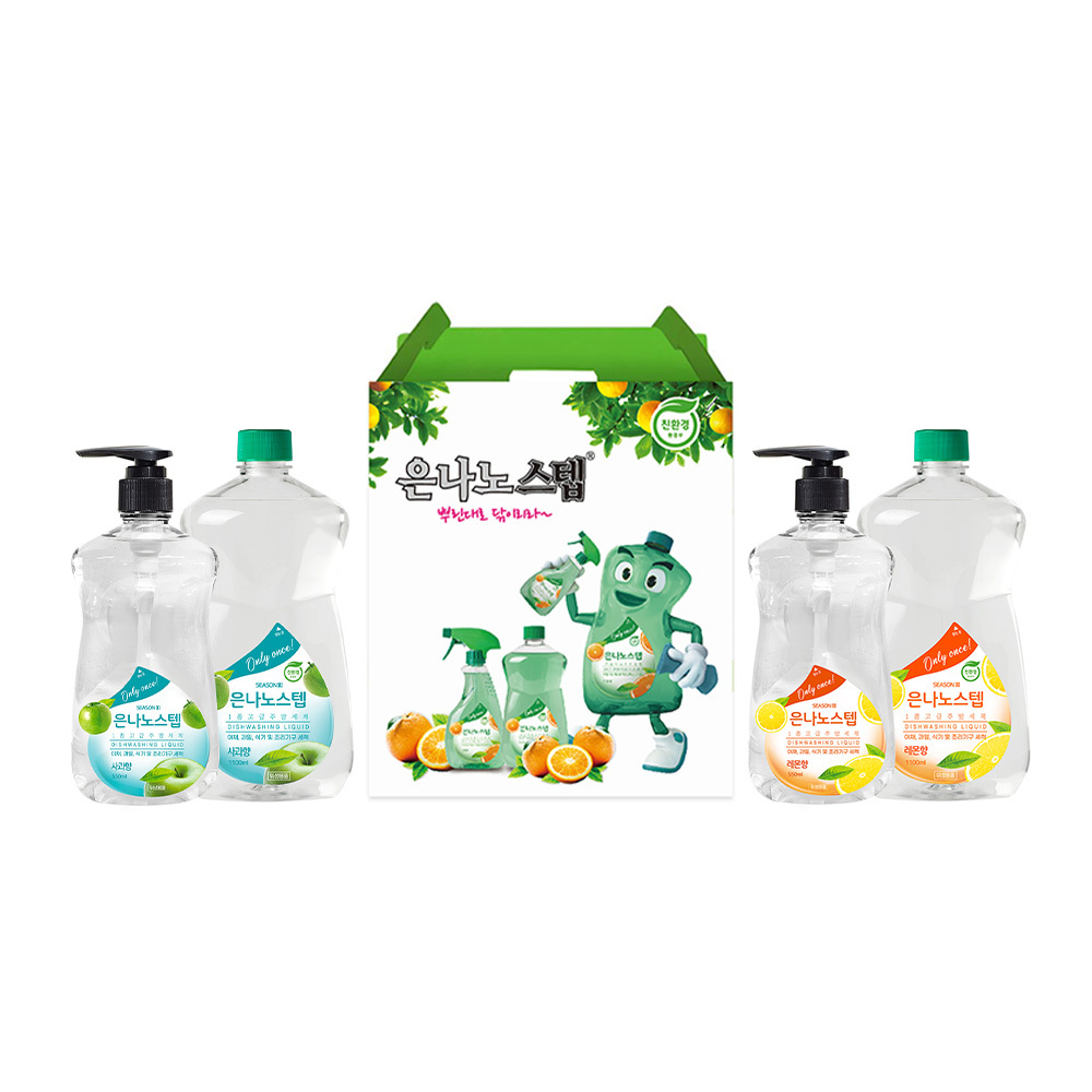 [은나노스텝] 시즌3 주방세제 2종(550ml 펌프 + 1100ml 용기)
