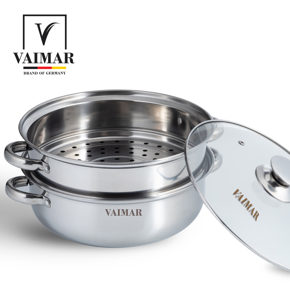 [바이마르] 엔틱 스테인레스 2단 찜솥 28cm / VMK-NE21E001