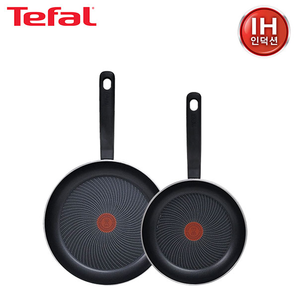 [테팔] 퍼펙트 쿠킹 다크 인덕션 프라이팬 24cm+28cm